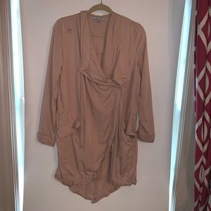 Pale pink cardigan jacket with hood